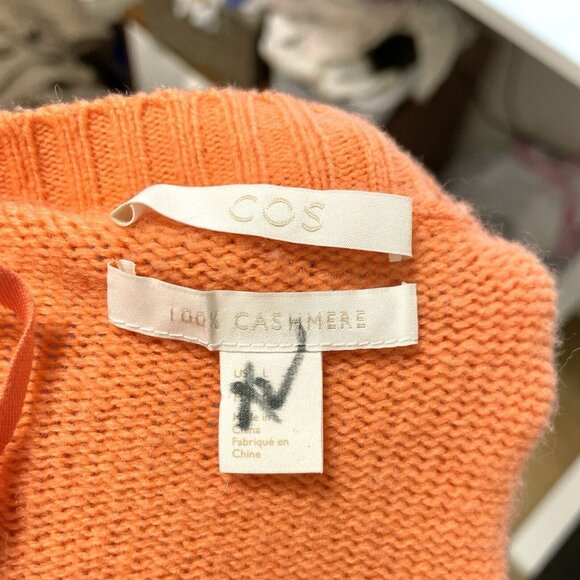 COS 100% Cashmere Relaxed Oversized Knit Sweater Coral Orange size Large - Picture 5 of 7